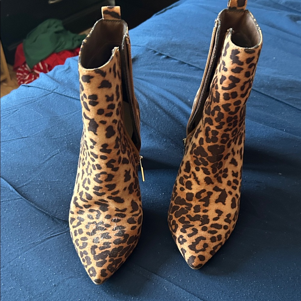 Leopard Print Ankle Boots
